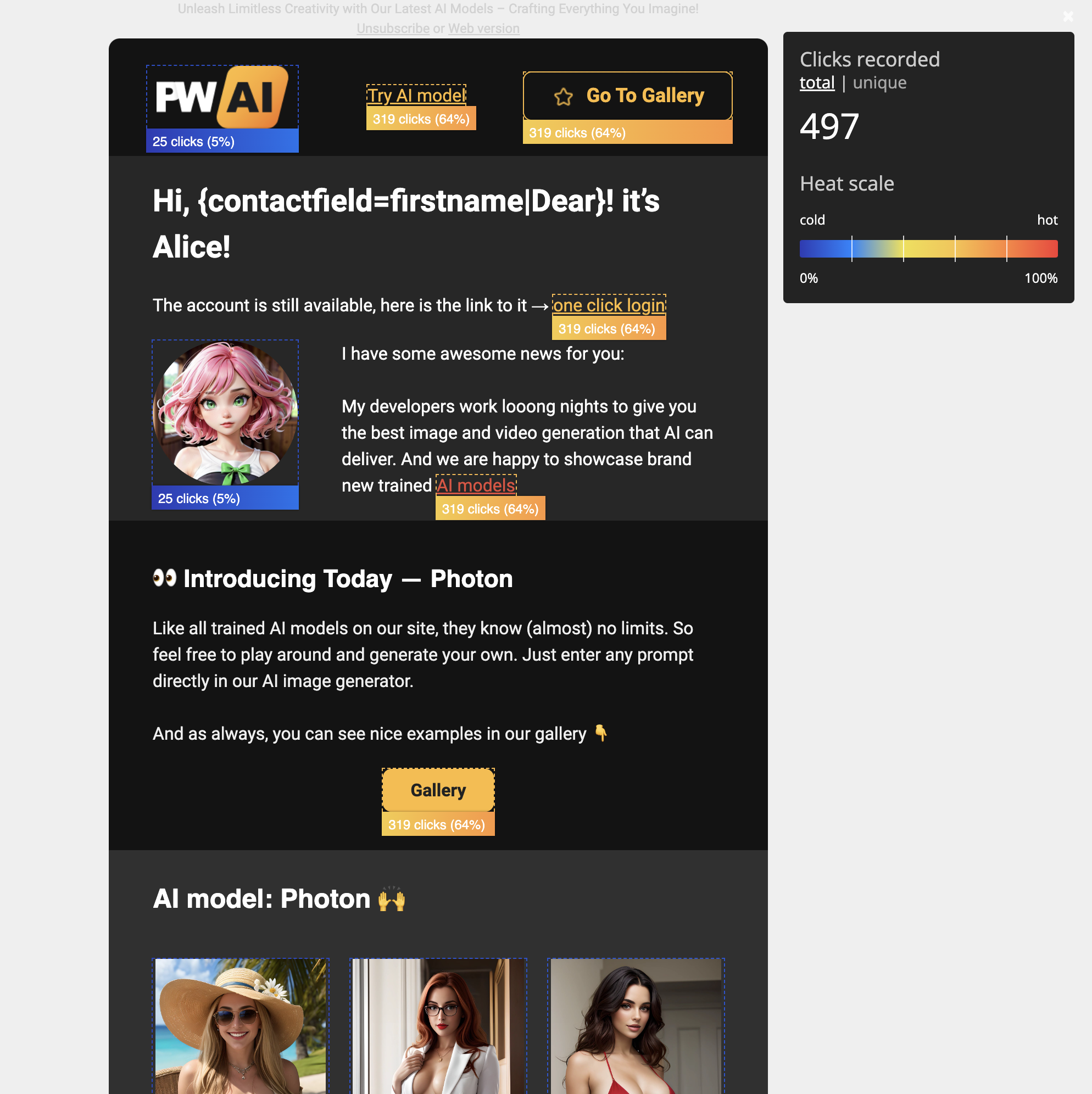 Тепловая карта письма